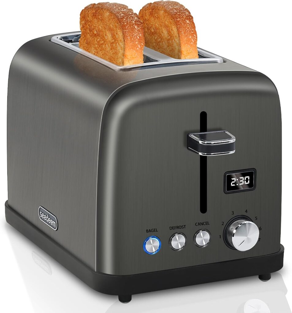 SEEDEEM Toaster 2 Slice, Stainless Steel Bread Toaster